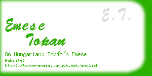 emese topan business card